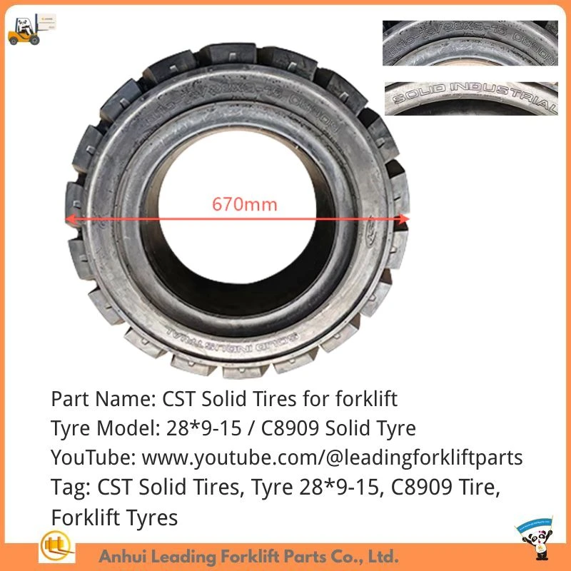 ยางตัน CST สำหรับรถยก|ยาง 28*9-15 C8909|เปลี่ยนยางตันรถยก